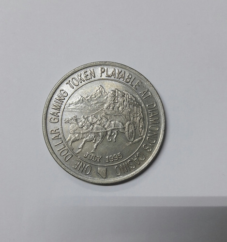 Token De Colección, Diamond's Casino. One Dollar. 1995. (Usado)