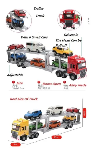 Niñera A Escala 1/50 Con Carros Básicos Camión Tractomula