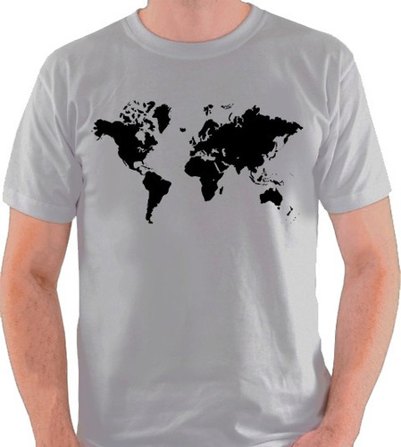 Camiseta Mapa Mundi Planeta Países Viagem Camisa Blusa