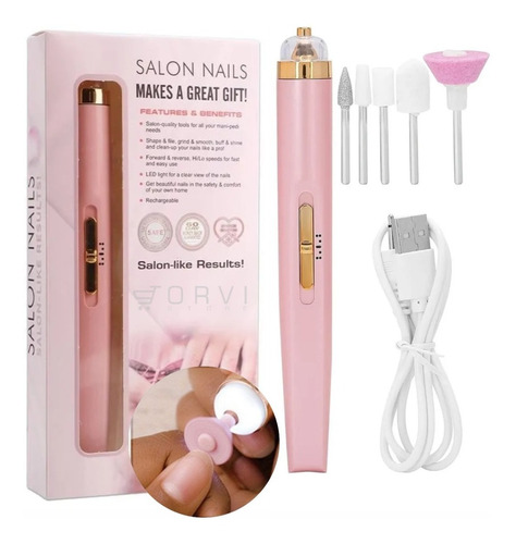 Pulidor Limador De Uñas Eléctrico Recargable Manicure Kit