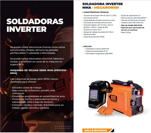 Kit Set Soldadora Inverter Lusqtoff Iron 100 + Mascara + Acc