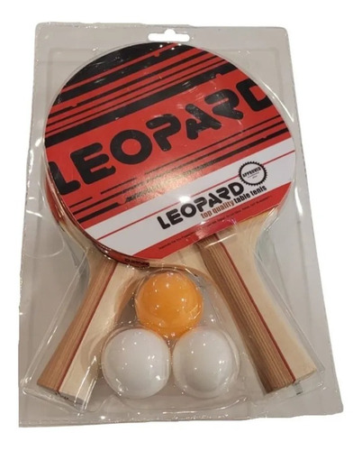 Set Ping Pong 2 Paletas + Red + 3 Pelotas Combo Leopard