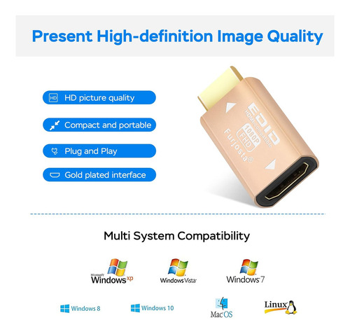 Hdmi Edid Emulador 1080 Ultra Thin Aluminum Fit Headlessk...