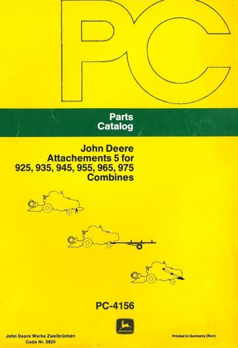 Manual Piezas Cosechadoras John Deere 925,935,945,955,975