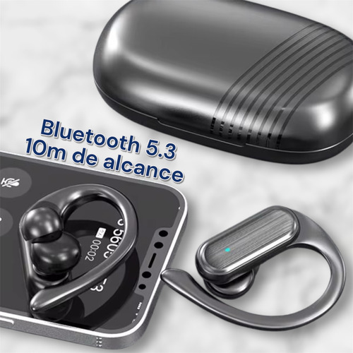 Auriculares Inalámbricos Bluetooth Deportivos Con Gancho Negro