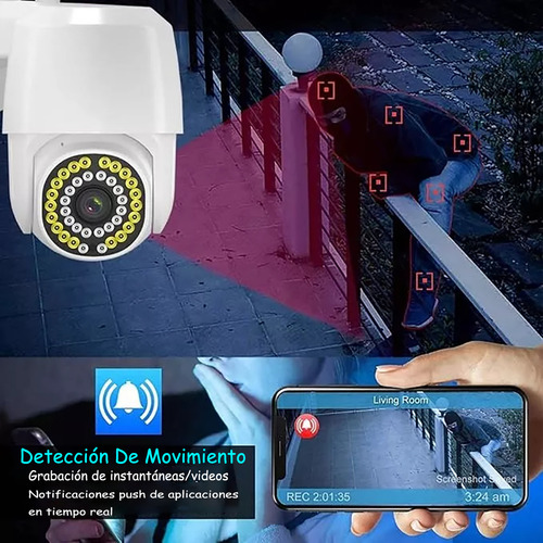Moreka® 4pcs 2mp Cámara De Seguridad Exteriores Wifi Hd 1080p Videovigilancia Por Teléfono Móvil, Visión Nocturna, Funciones A Prueba De Agua Y Led Alarma, Wifi Doble Frecuencia, Con 26 Led