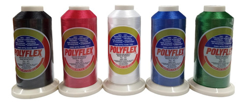 5 Conos Hilo Para Bordar Iris Polyflex 5000 Mts Cada Uno
