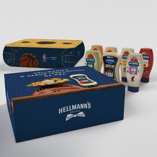 Kit 7 Squeezes Hellmann´s NBA + Almofada Bandeja de Colo
