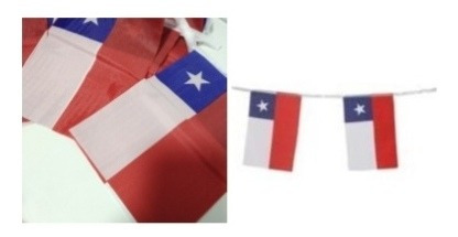 10 Grinaldas Bandera Chilena 21cmx 14cm