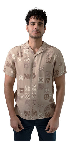 Camisa Comfort Fit Con Estampado Abstracto De Cuello Sport