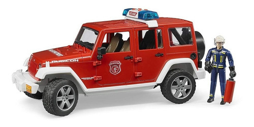 Juguetes Bruder Jeep Wrangler Unlimited Rubicon Fire Depto W Color Rojo Y Blanco Personaje Bombero