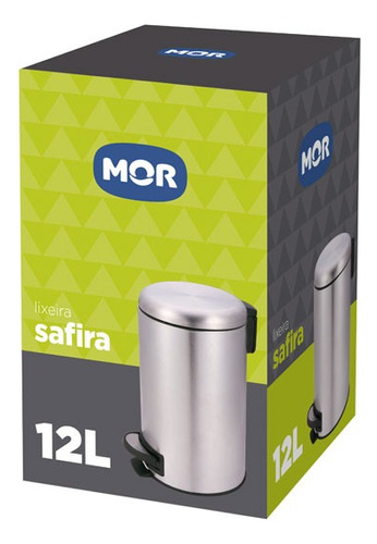 Basurero Tarro Residuos Safira Mor Acero Con Pedal 12lt