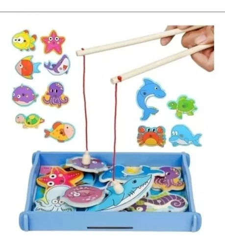 Juego Madera Pesca Magnético Puzzle Didáctico Niños Montesor