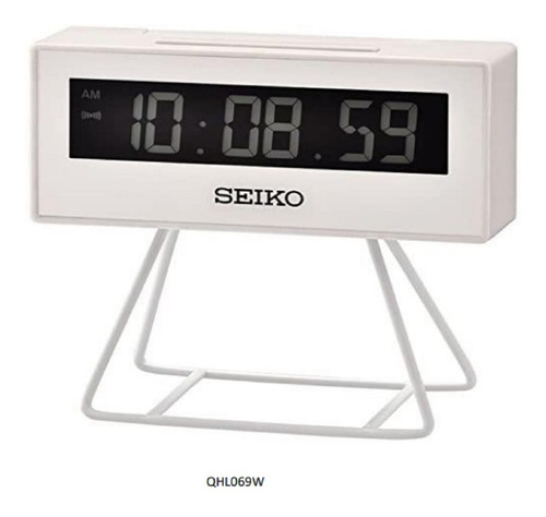Timer Despertador Crono Blanco Seiko Qhl069w Olimpico 