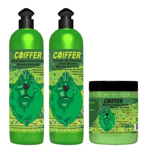 Imagem 1 de 8 de Kit Capilar Urso Green Coiffer