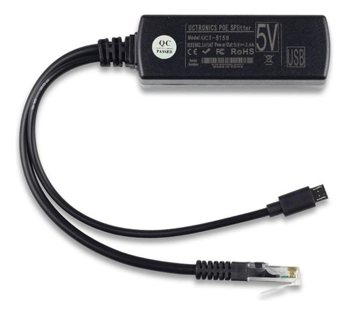 Divisor De Polos Activo Udtronics Iee 802.3af Micro Usb Aa