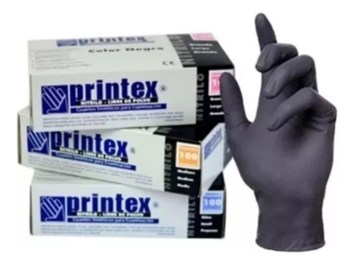 Caja Guantes Nitrilo Negro Reforzado Con Anmat X 100 