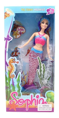 Juguete Mu eca Barbie Sirena Luz Musica MercadoLibre