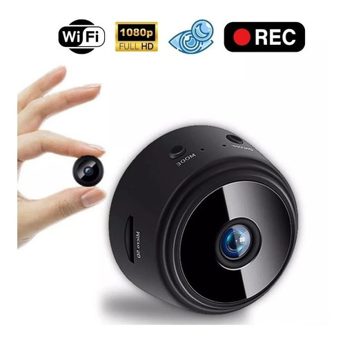 Camera Wifi Mini De Segurança Espiã Discreta A9 Grava Áudio Cor Preto