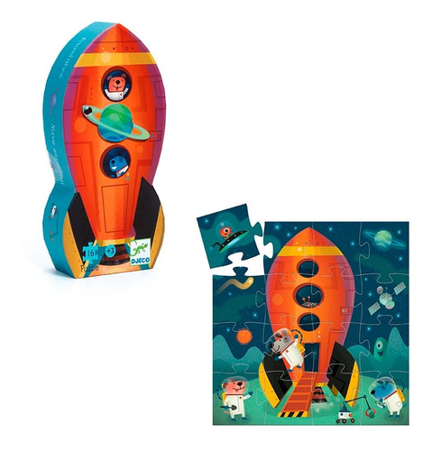 Puzzle Nave Espacial 16 Piezas Djeco 25x25 Cm