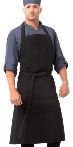 Chef Works Rockford Chefs Bib Delantal, Unisex, Gris Acero, 