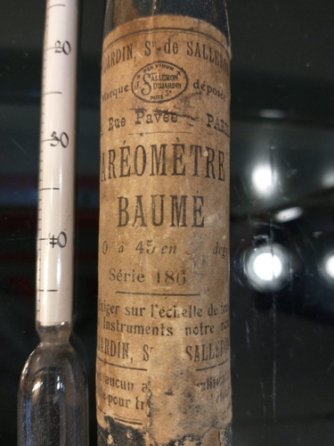Antiguo Areometre Baume Con Estuche