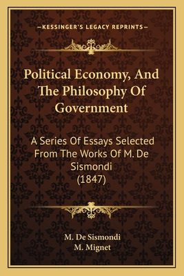 Libro Political Economy, And The Philosophy Of Government...
