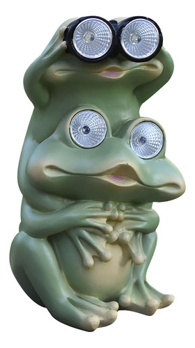 Figurita De Animales De Resina, Luces Led, Rana 9x9x17cm