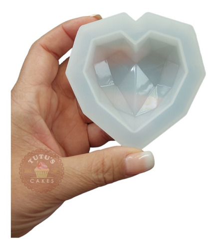 Molde Silicona Corazon Diamante Cenicero Para Resina