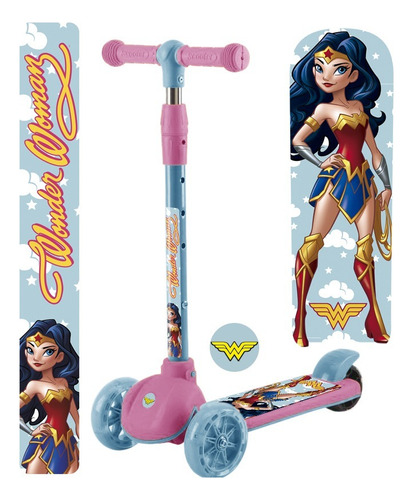 Monopatin Scooter 3 Ruedas Dc Comics Wonder Woman