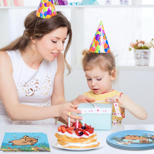 Vajilla Para Fiesta De Cumpleaños Con Temática De Carpincho