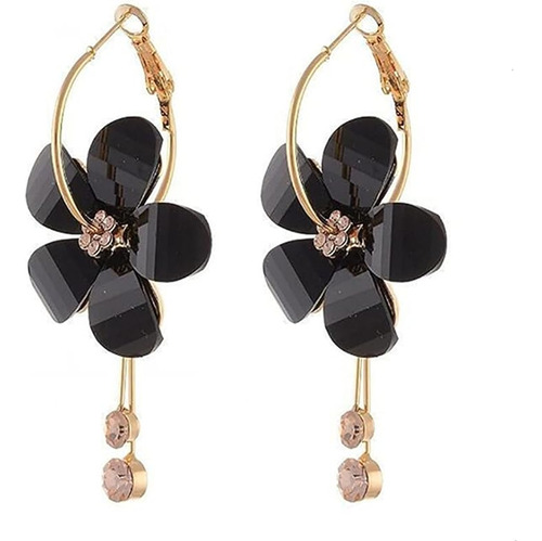 Aretes Acrilico Cristal Romantico Con Diseño Rosa Aretes Lar