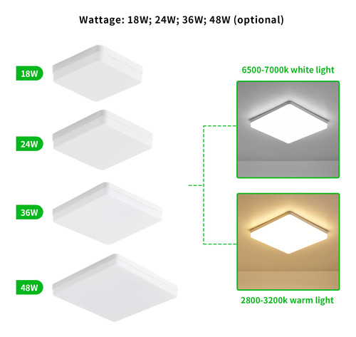 Lámpara De Techo Led De Montaje Empotrado De 36 W Para