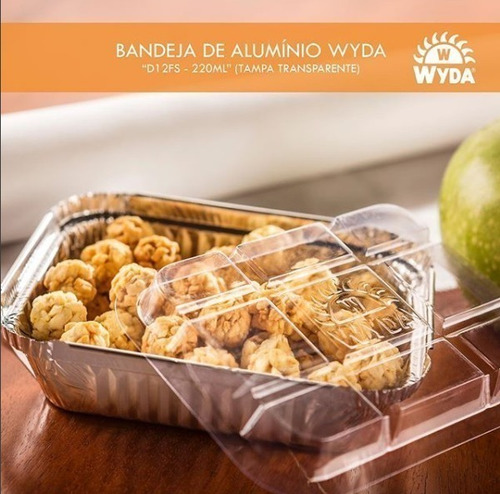 Imagem 4 de 5 de Marmitinha Alumínio 220ml Tampa Plástica Wyda D12fs (100un.)