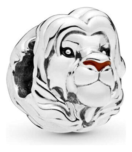 Charm Simba Adulto Rey León En Plata 925 Silver Heart