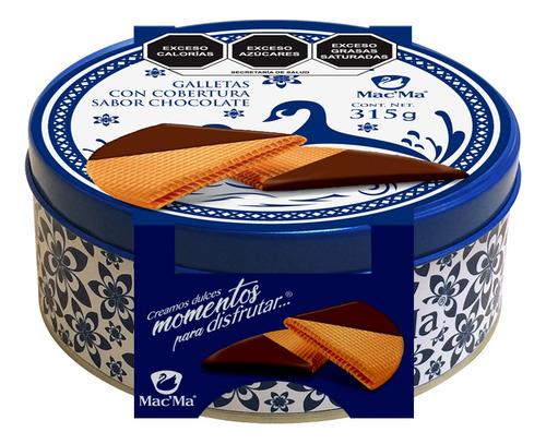 Galletas Finas Cisne Macma Wafer Abanico Chocolate Lata Lujo