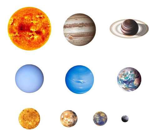 Calcomanías Luminosas Para Pared, 9 Piezas Planetas S