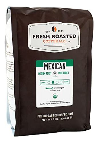 Cafe De Grano  Café Tostado Fresco, Mexicano Orgánico, 5 Lb