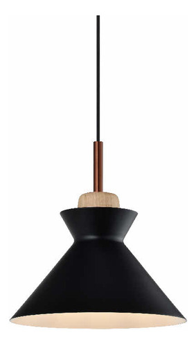 Lámpara Colgante De Techo Campana Minimalista Metal-madera