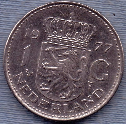 Imagen 1 de 2 de Holanda 1 Gulden 1977 * Juliana I *