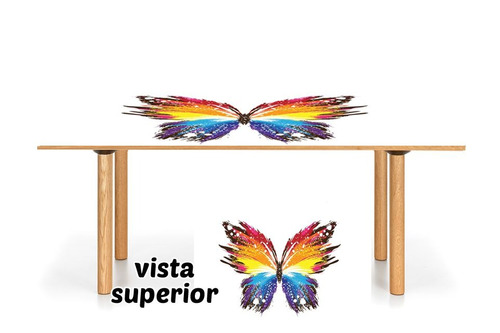 Vinilo Para Mesa Mariposa Draw Colores Butterfly Deco Art