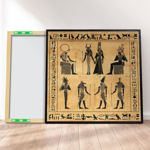 Imagem 1 de 4 de Quadro Canvas Premium 40x40 - Papiro Egípcio Egito Antigo 1