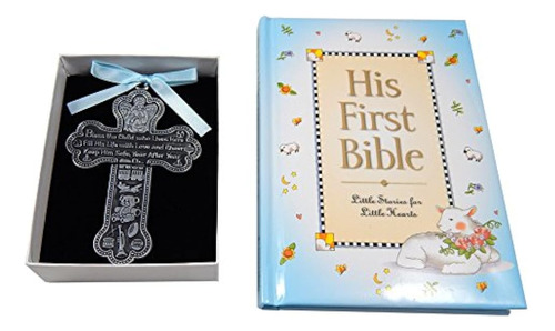 Baby Boy First Bible Y 4 Pewter Baptism Guardian Angel Crib 