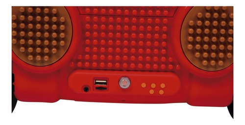 Malinha Escolar Urso C/caixa De Som, Microfone, Usb Play Mus Cor Vermelho