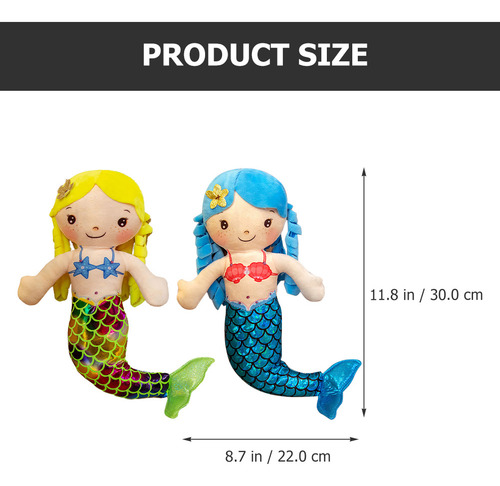 2 Piezas De Muñecos De Sirena De Peluche, Adornos Decorativo