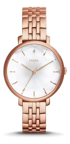 Reloj Fossil Es3860 Mujer Analogico Color de la malla Rose Color del bisel Rosê Color del fondo Blanco