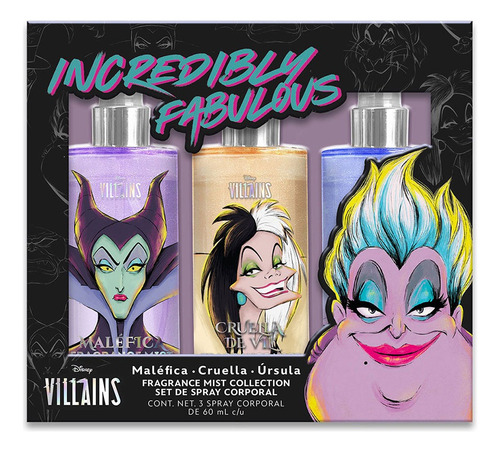 Set 3 De Fragangias Mist Villanas Multipersonaje 180 Ml Disn