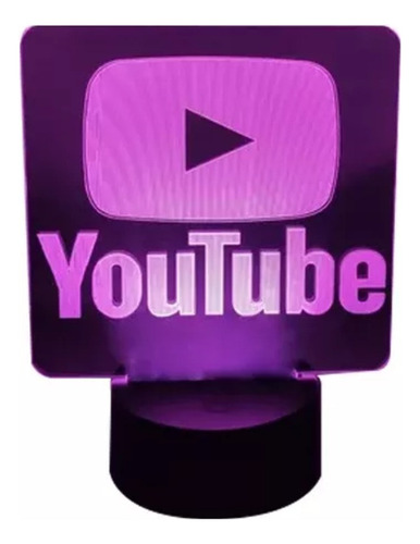 Lâmpadas De Lava Com Logotipo Do Youtube 3d Led Rgb Neon