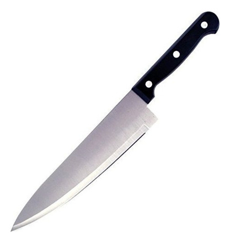 Cuchillo De Carnicero Recto De 12 Pulgadas Mango Negro Hoja