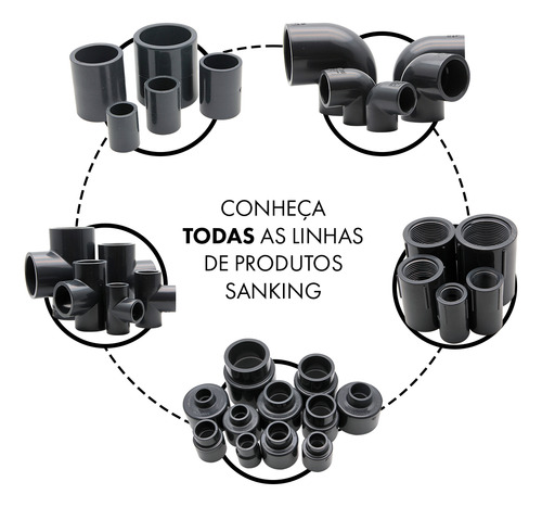 Tee Rosca/soldável 3/4 Upvc Cinza 25mm